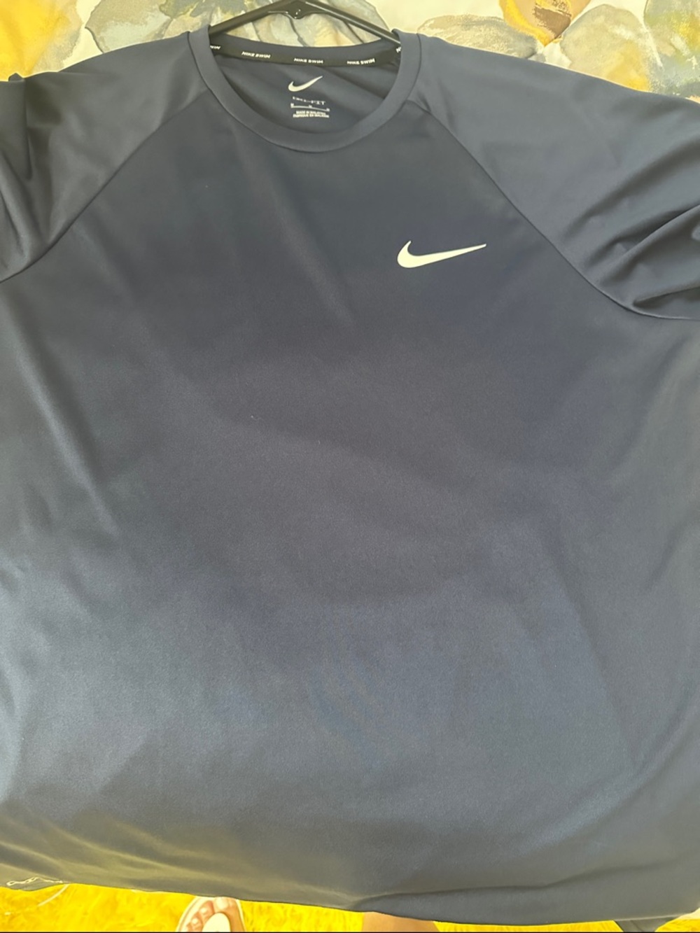 Nike Blue  Short-Sleeve Dri-FIT Training Tee with White Swoosh